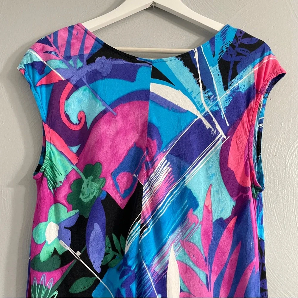 Jams World Barry Bayberry Dress Size L colorful sleeveless floral print - Picture 7 of 11
